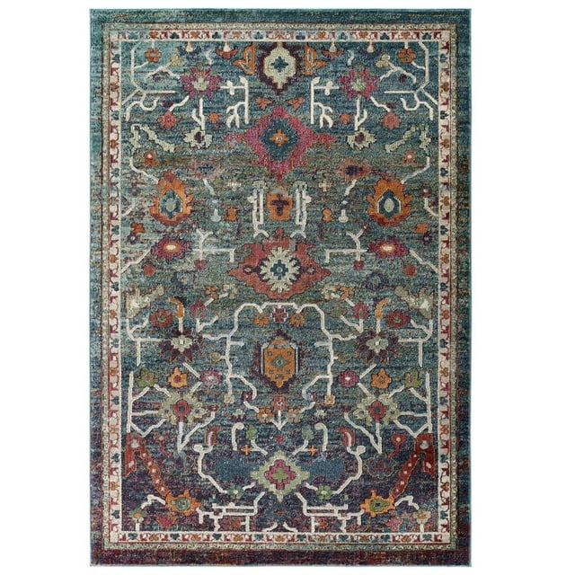 Tribute Every Distressed Vintage Floral 5x8 Area Rug Multicolored
