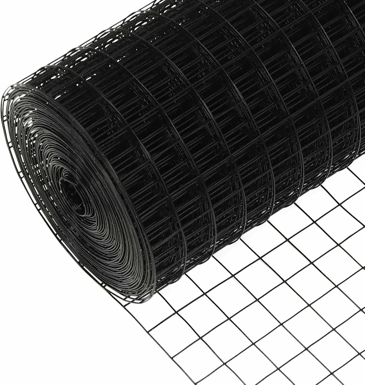 Trident Fence 6' x 100' 16ga. Welded Wire Fence Roll Black PVC Coated - 2"x 2" Mesh