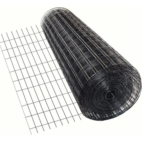 Trident Fence 8' x 100' Welded Wire Fence Roll Black PVC Coated - 2" x 4" Mesh