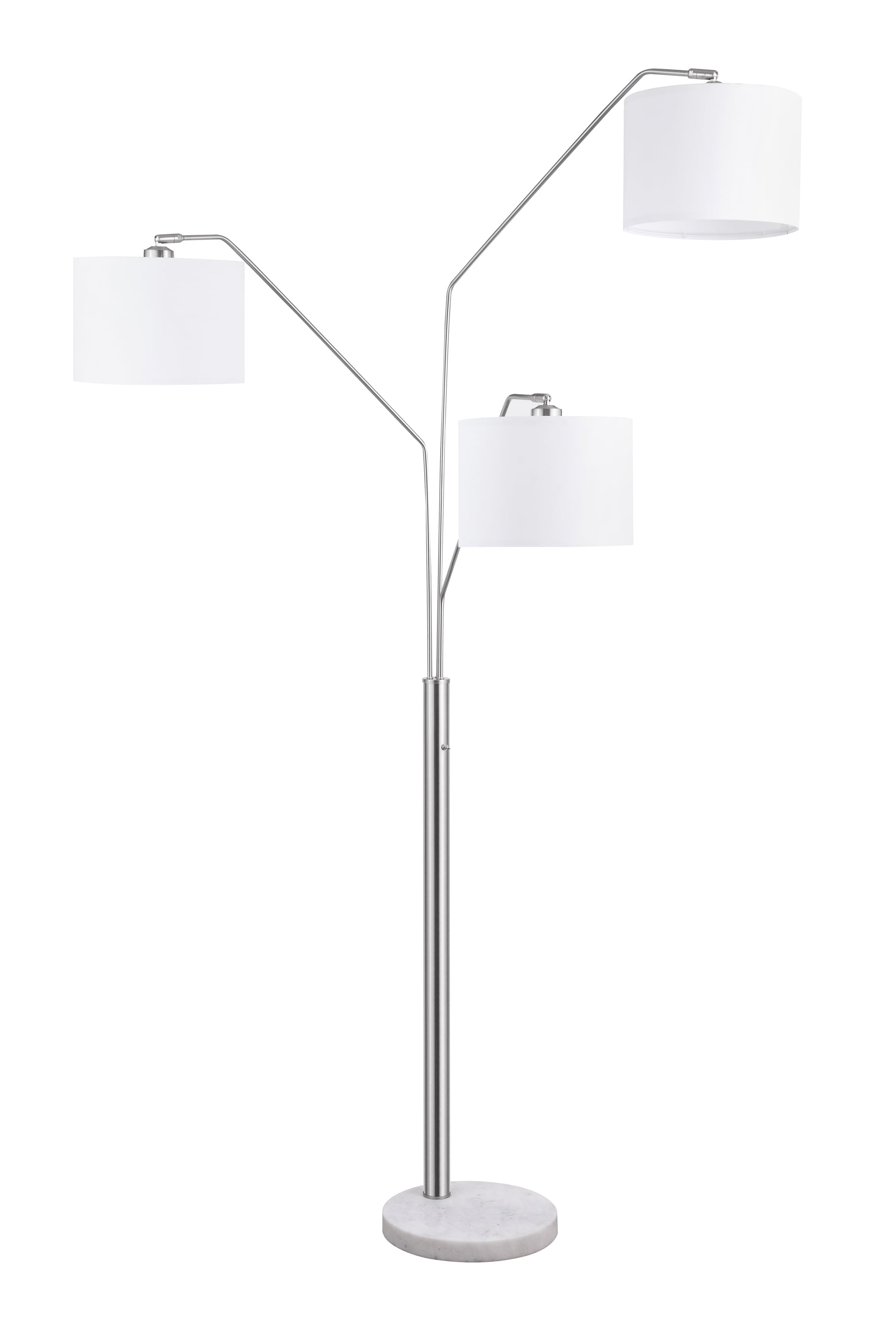 Trio Drum Shade Floor Lamp Satin Nickel