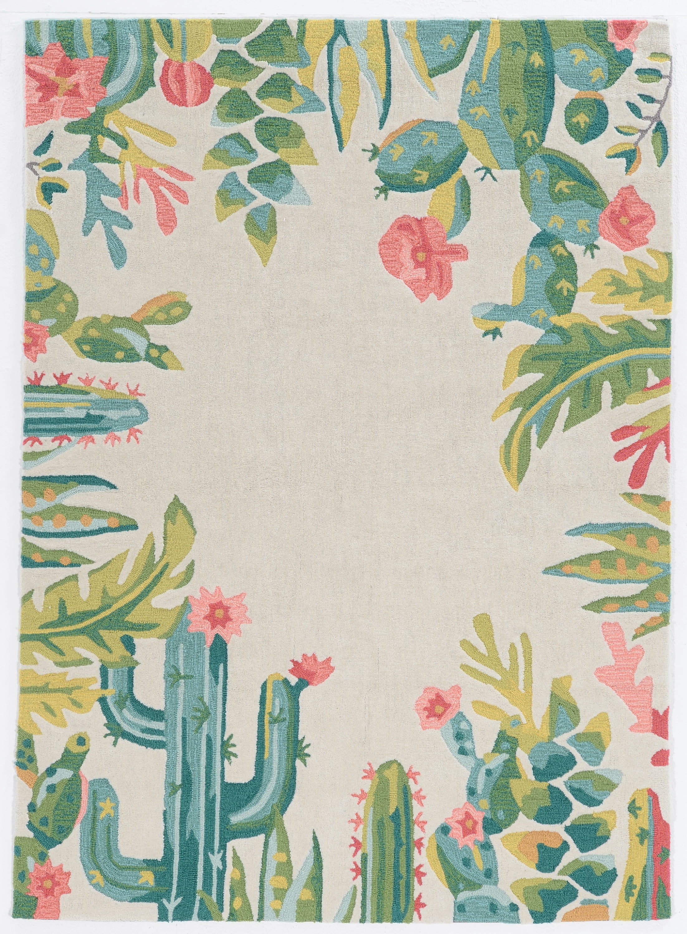 Trio Saguaro Ivory Multi Area Rug 8x10 Transitional Contemporary Design