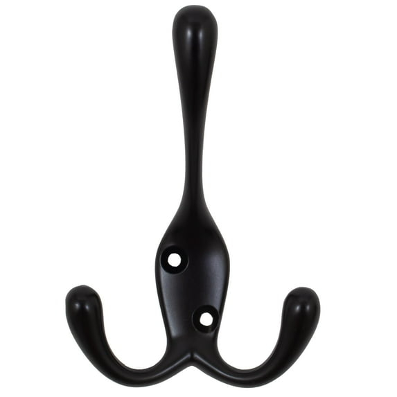 Triple Robe Hook, 3-15/16" High, Multiple Projections, Matte Black By Stone Harbor Hardware