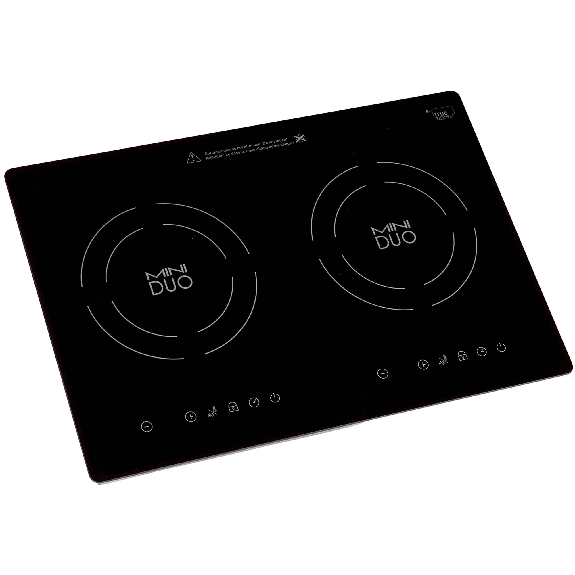 True Induction MD-2B Built-in UL858 Certified, 20-inch Mini Duo Dual Induction Cooktop 1750W Glass-Ceramic Top