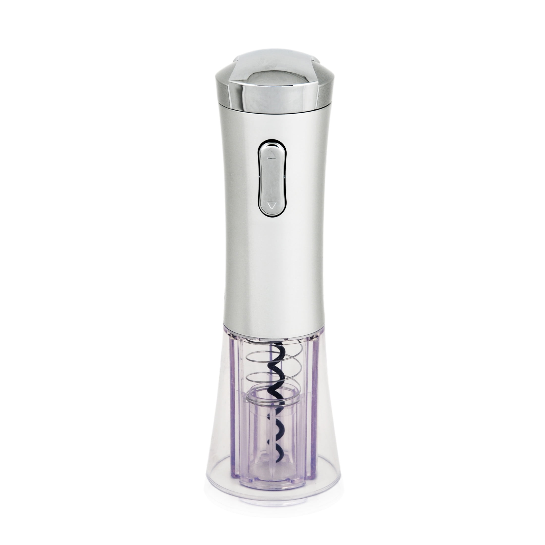 True Lux Electric Wine Opener, Rechargeable Corkscrew with Charger, Silver