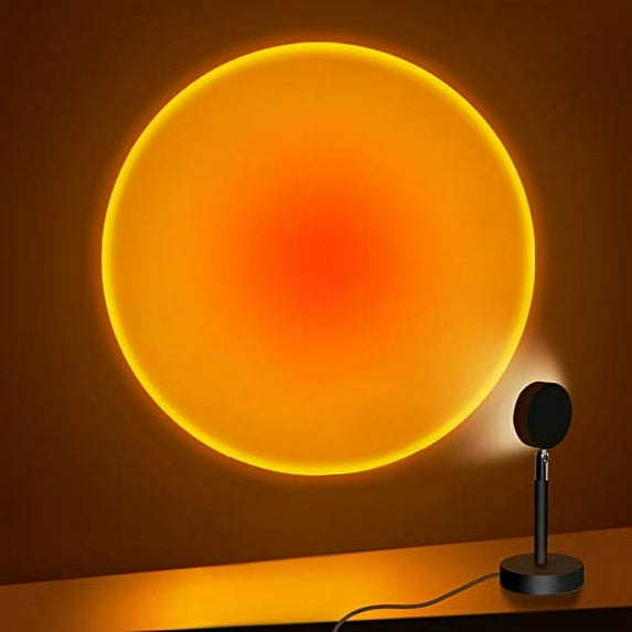 Sunset Red LED Night Light Projector with USB Port