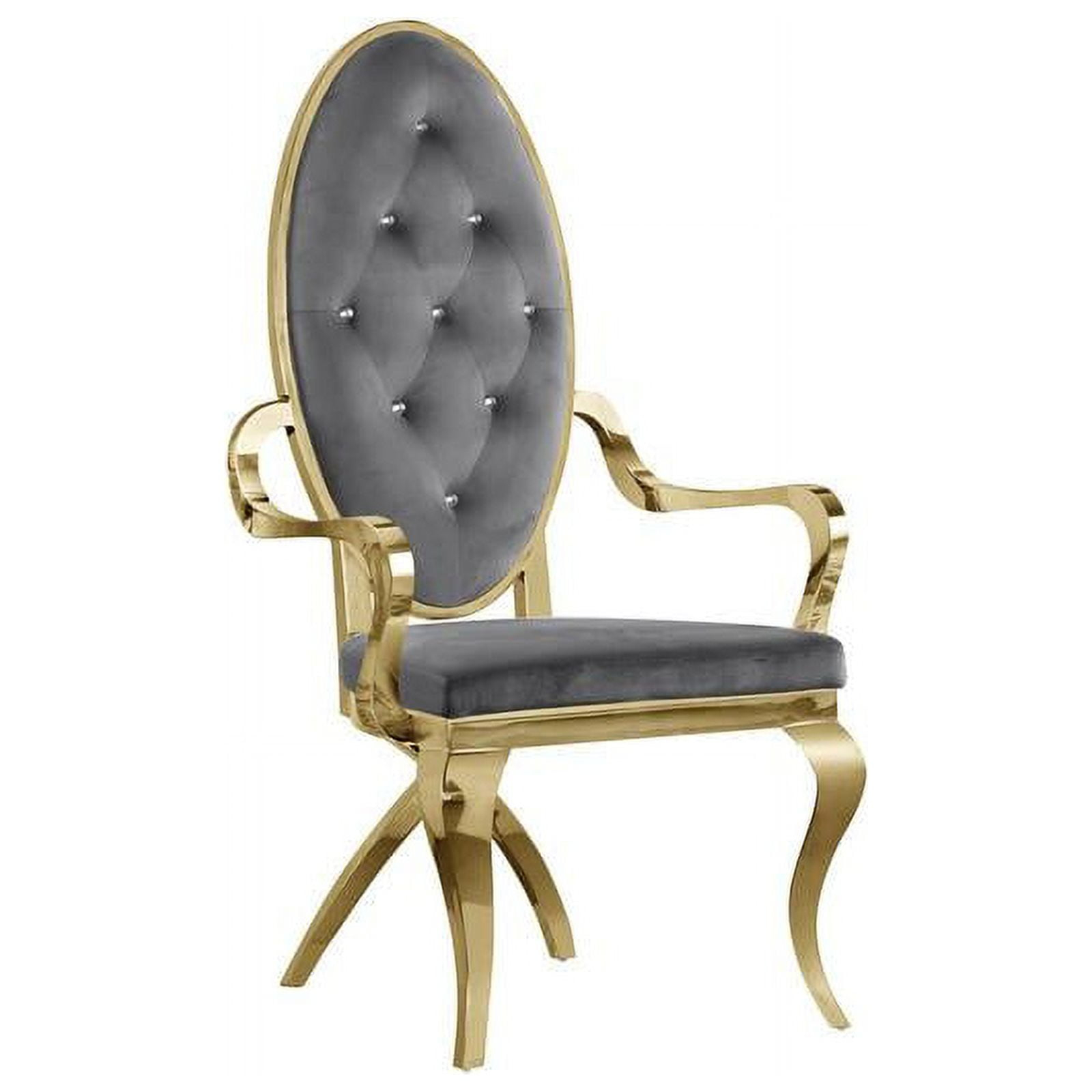 Tufted Velvet King Louis Back Arm Chair