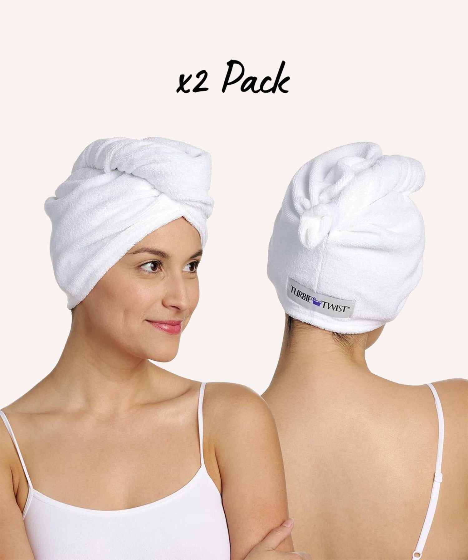 Turbie Twist Microfiber Hair Towel Wrap - 2 Pack - For Women, Men & Kids - Travel & Bathroom Essential - Quick Dry Hair Turban for Curly, Long & Thick Hair (Mermaid)