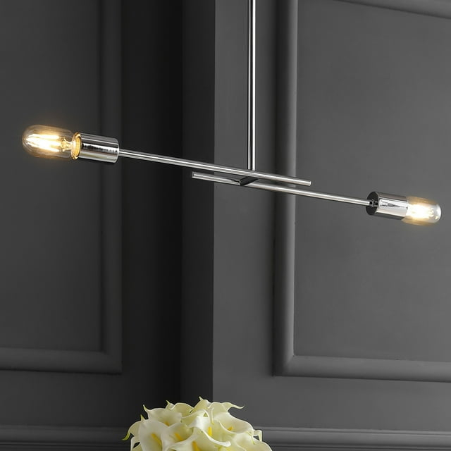 Turing 30.5" Adjustable Metal LED Linear Pendant, Chrome
