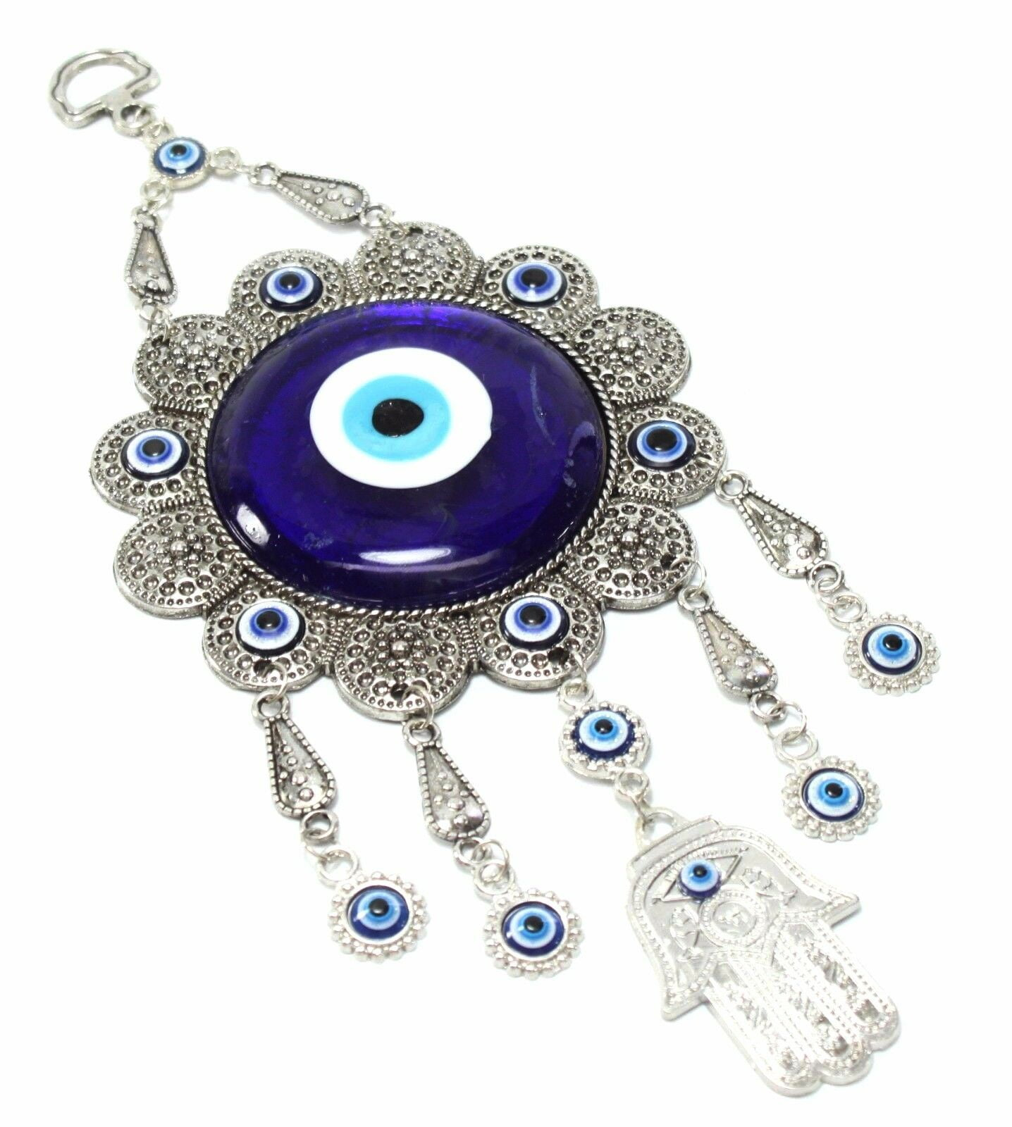 XXXXX Turkish Blue Evil Eye (Nazar) Flower Hamsa Hand Amulet Wall Hanging Home Decor Protection Good Luck Blessing Housewarming Birthday Gift US Seller