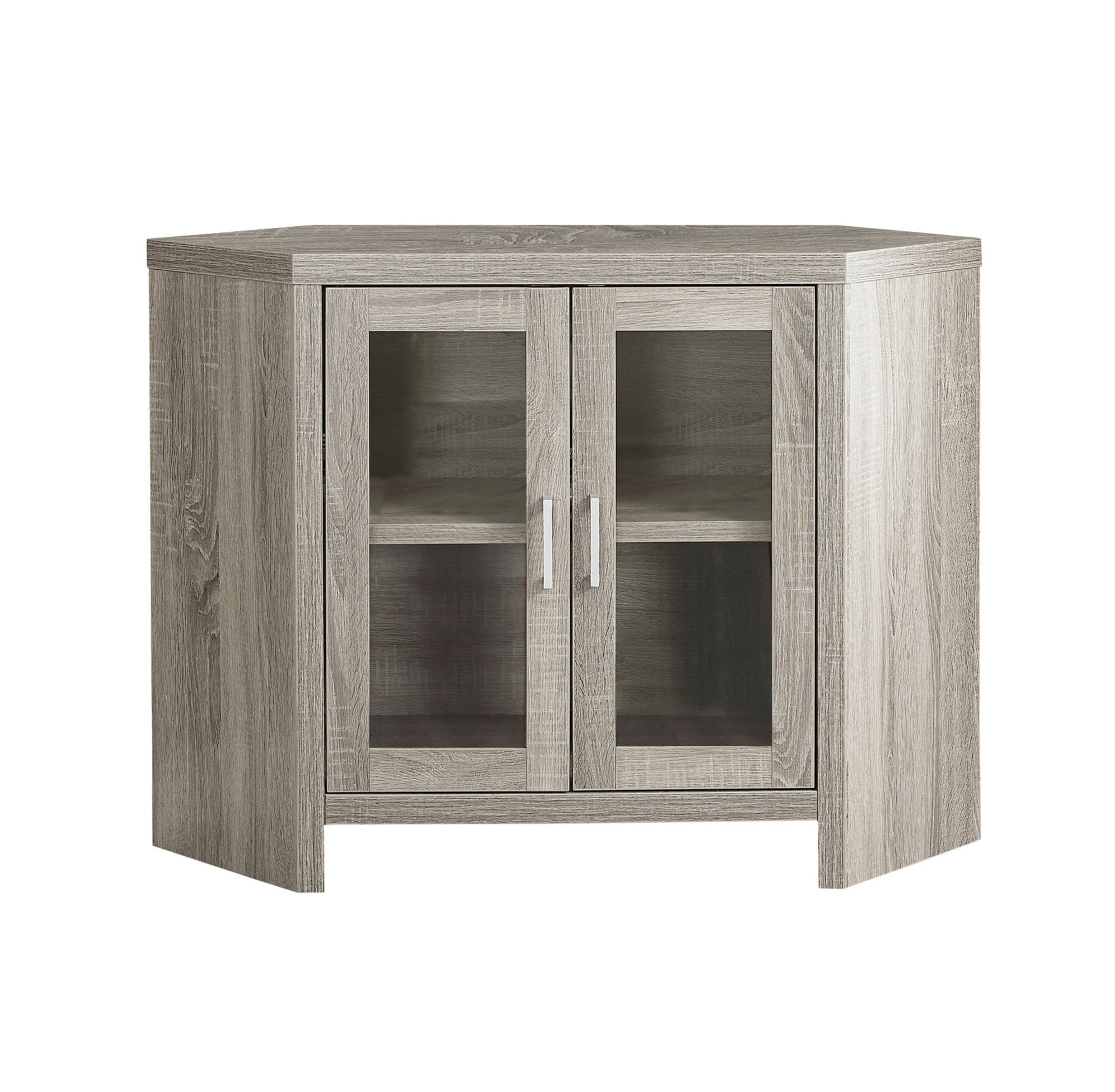 Monarch TV STAND - 42"L / DARK TAUPE CORNER WITH GLASS DOORS