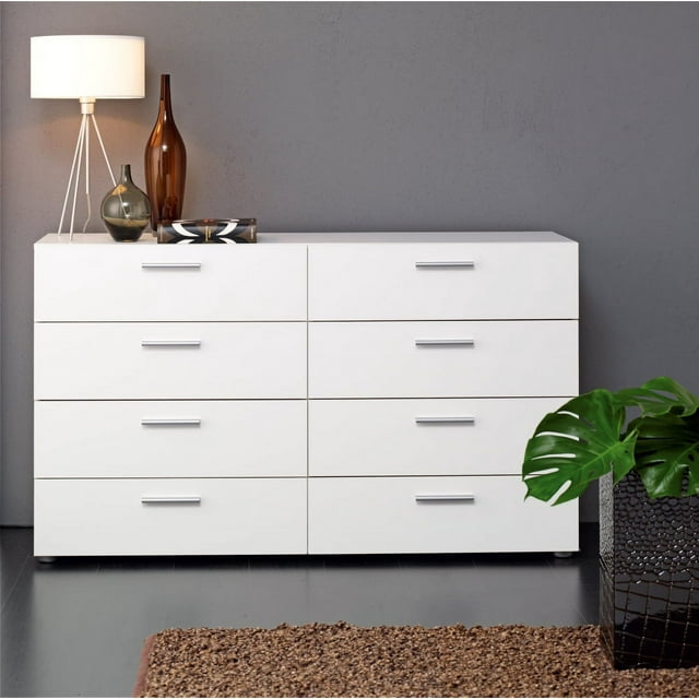 Tvilum Loft 8 Drawer Double Dresser for Adults, White