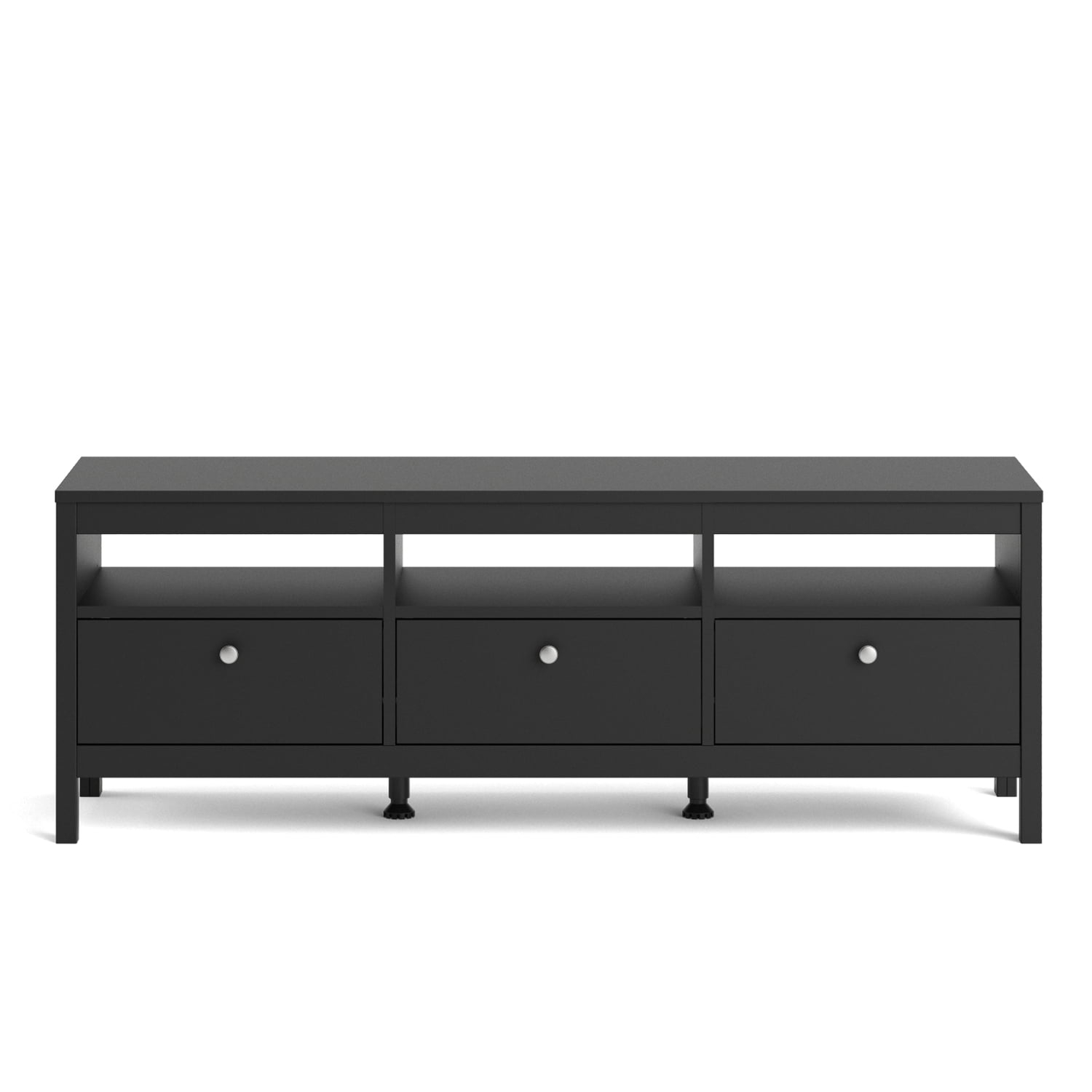 Tvilum Madrid 3 Drawer TV Stand, Black Matte