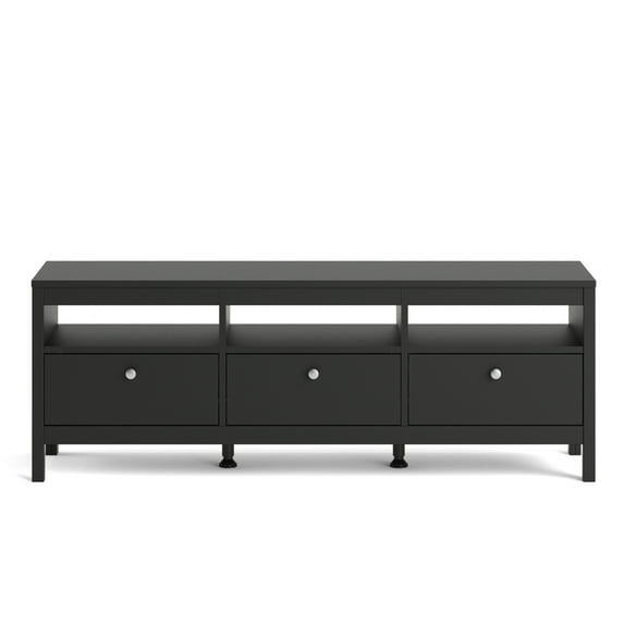 Tvilum Madrid 3 Drawer TV Stand, Black Matte