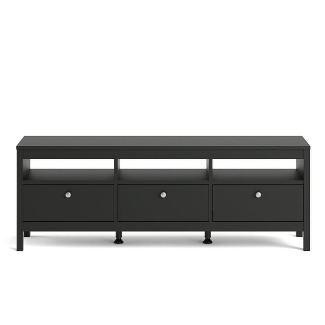 Tvilum Madrid 3 Drawer TV Stand, Black Matte