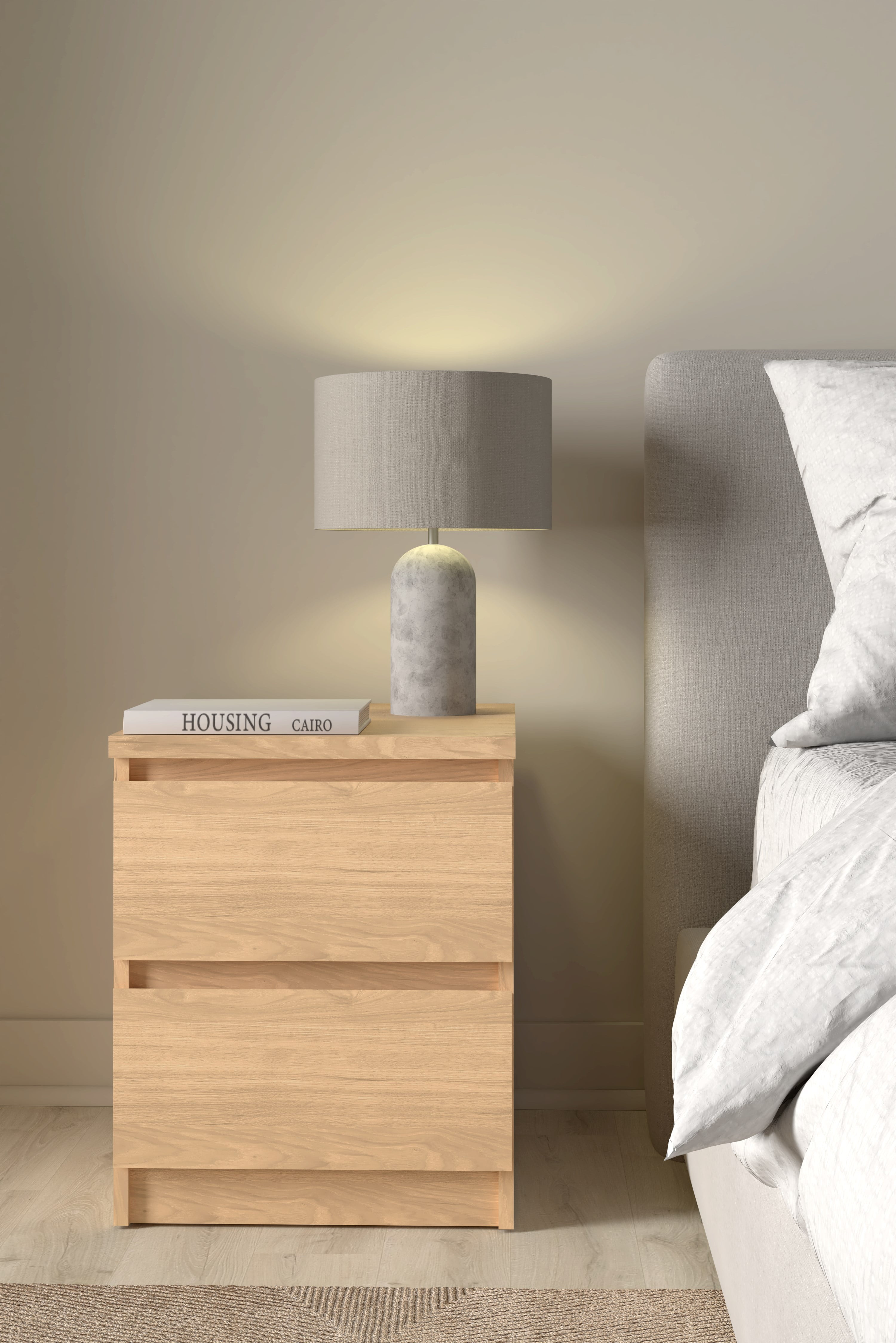 Tvilum, Scottsdale 2 Drawer Nightstand, Jackson Hickory