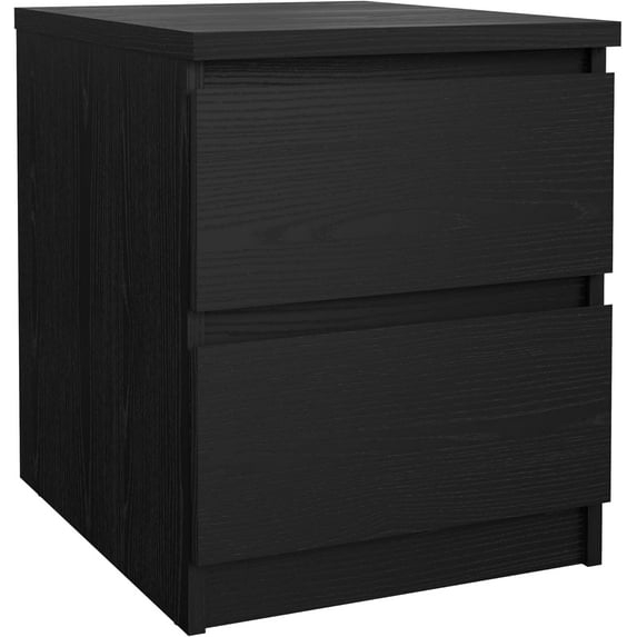 Scottsdale Black Woodgrain 2-Drawer Nightstand