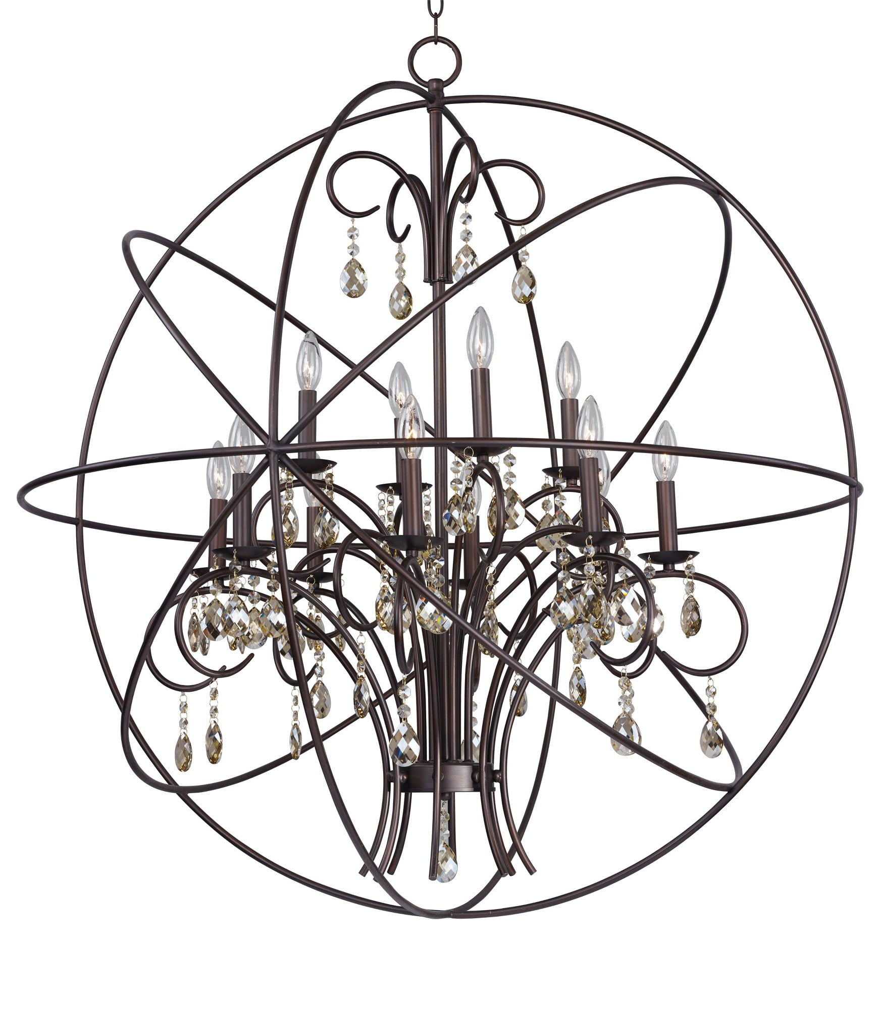 -Twelve Light Pendant In Modern Style-40 Inches Wide By 43.5 Inches High-Oil Rubbed Bronze Finish    -Traditional Installation Maxim Lighting 25147Oi