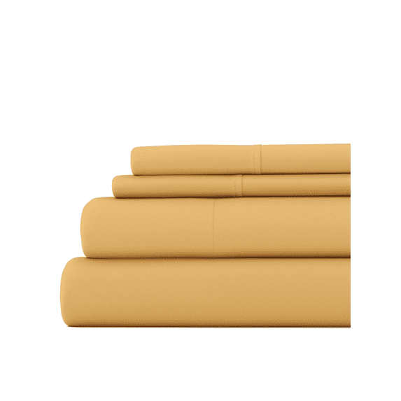 Twin, 3 Piece Solid Bed Sheet Set in Gold by Comfort Canopy