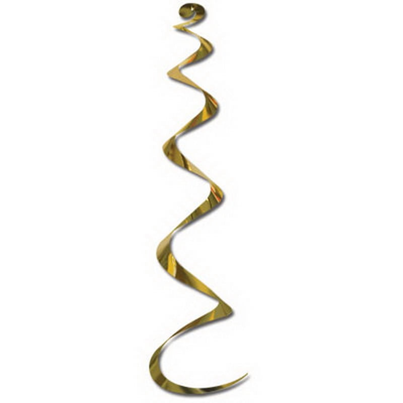 Beistle Twirly Whirlys, 4-24" & 2-36", (12/Pkg) Gold