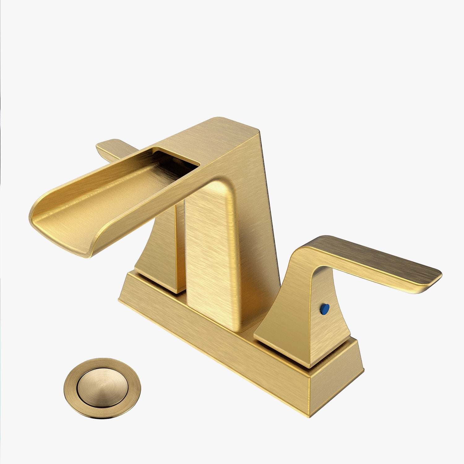 Two Handle 4 in. Centerset Waterfall Bathroom Faucet with Pop-up Drain
