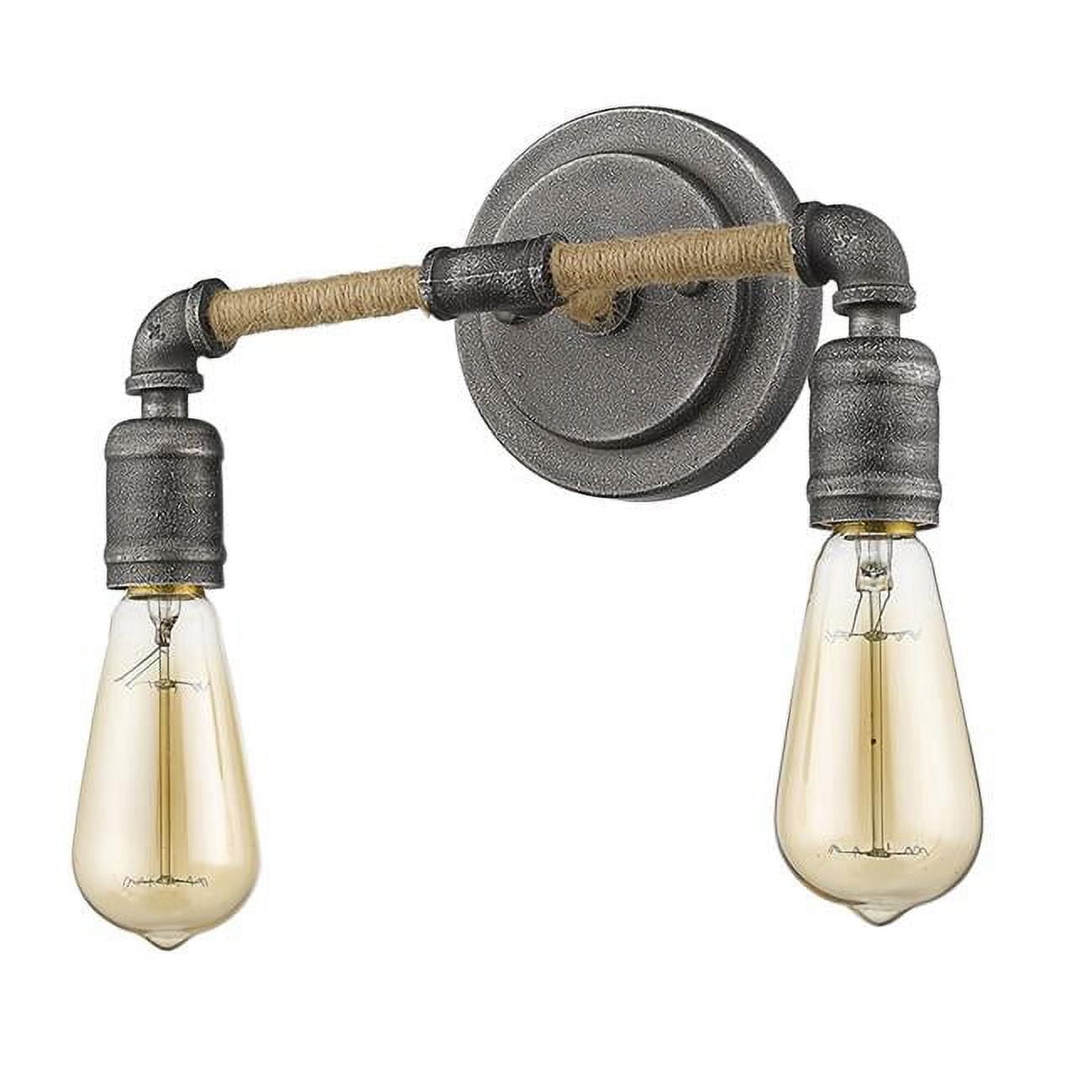 HomeRoots Two Light Industrial Textured Gray Wall Light