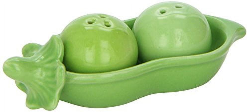 Two Peas in A Pod Ceramic Salt and Pepper Shakers in Ivy Print Gift Box Wedding favors