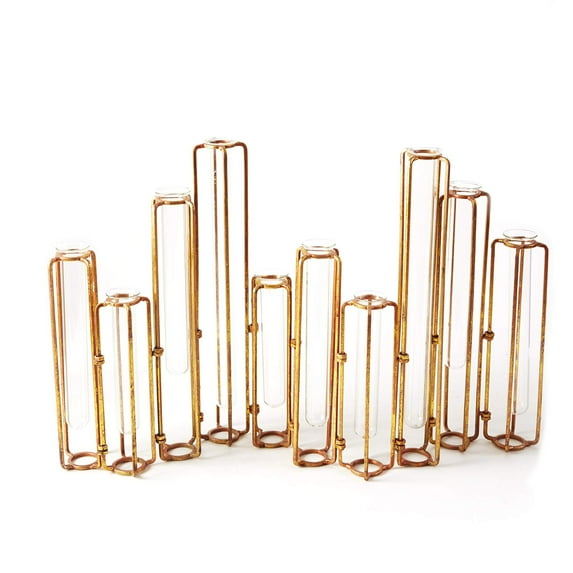 Two's Company Set of 10 Hinged Flower Vases