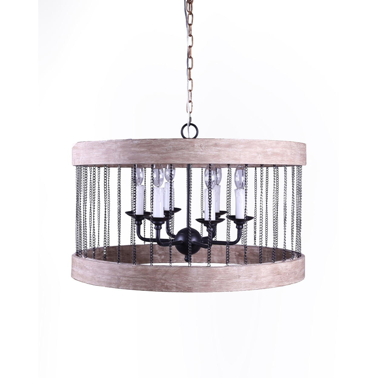 Tx USA Corporation Home Ceiling Decorative Torin Wood And Metal Cylinder Chandelier - Natural