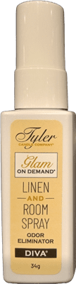 Tyler Candle Company Diva Fabric & Room Spray, Glam on Demand, 1.2 oz (34g), Air Freshener for Home & Travel