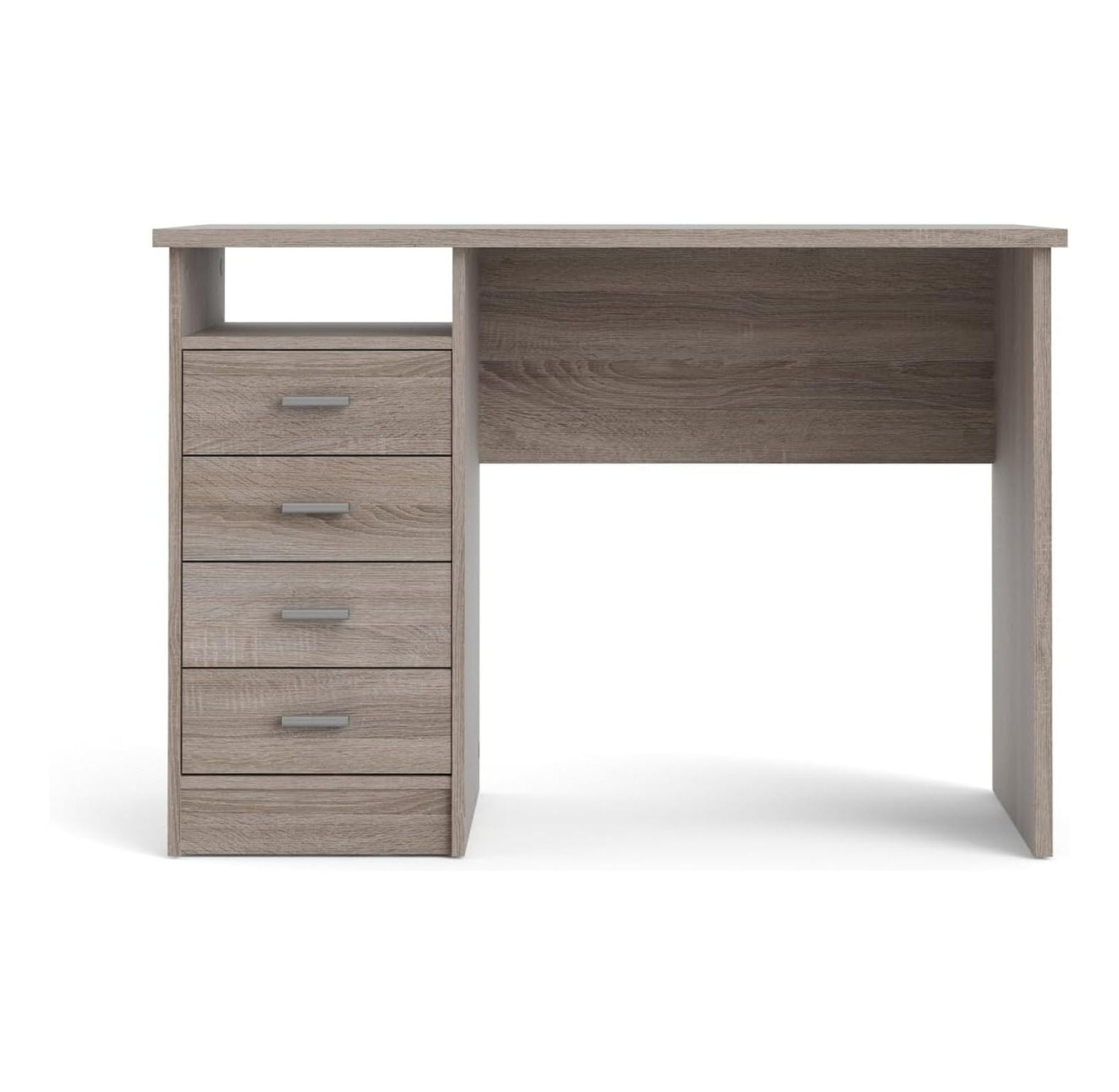 Tvilum Warner 4 Drawer Office Desk with 1 Shelf for Adults, Truffle