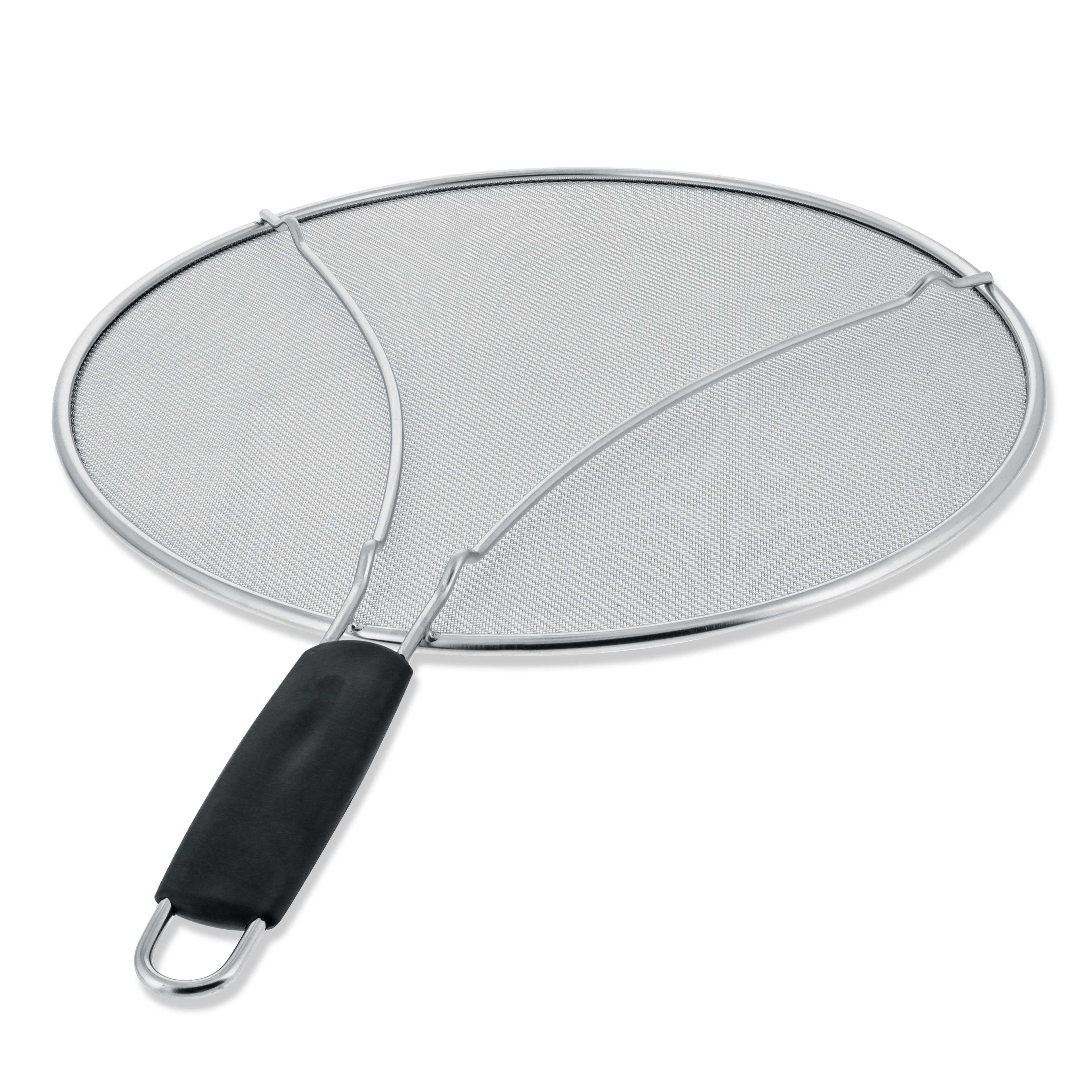 U.S. Kitchen Supply 13" Stainless Steel Fine Mesh Splatter Screen with Comfort Handle and Resting Feet