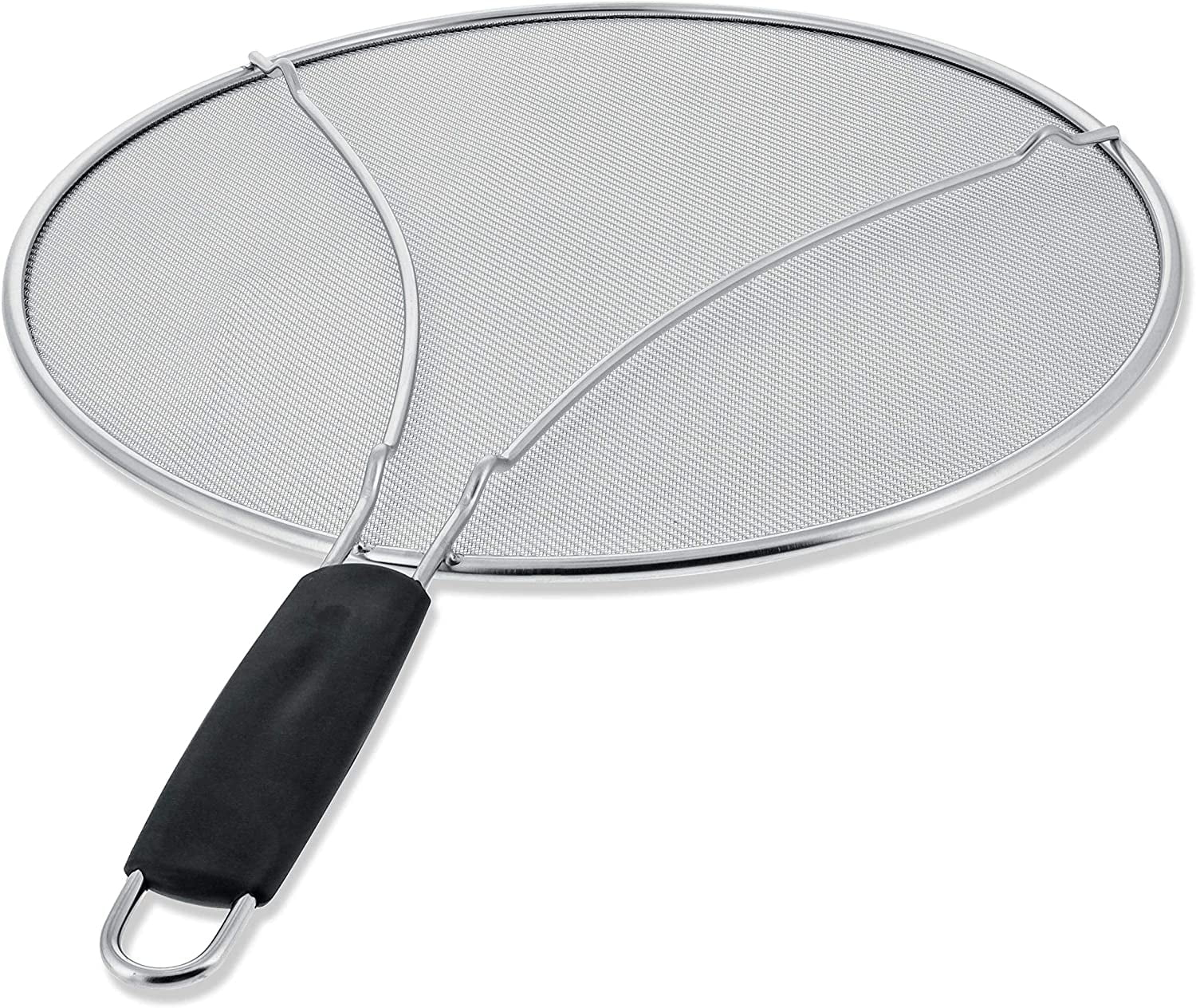 U.S. Kitchen Supply 13" Stainless Steel Fine Mesh Splatter Screen with Comfort Handle and Resting Feet
