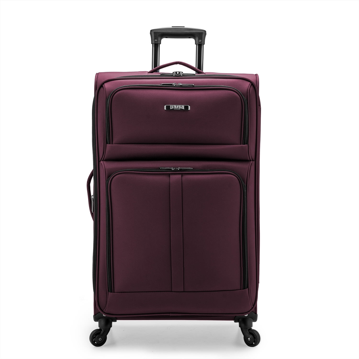 U.S. Traveler Anzio Softside Expandable Spinner Luggage, Burgundy, 30" Checked Large
