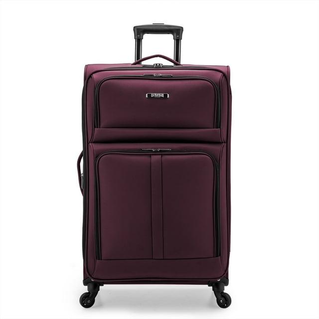 U.S. Traveler Anzio Softside Expandable Spinner Luggage, Burgundy, 30" Checked Large