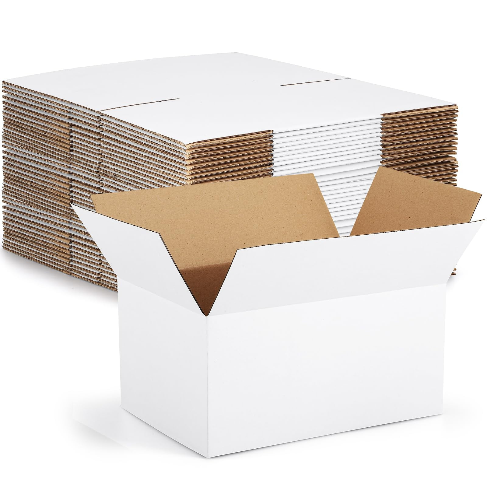 The Packaging Wholesalers Corrugated Boxes 12" x 12" x 8" White 25/Bundle BS121208W