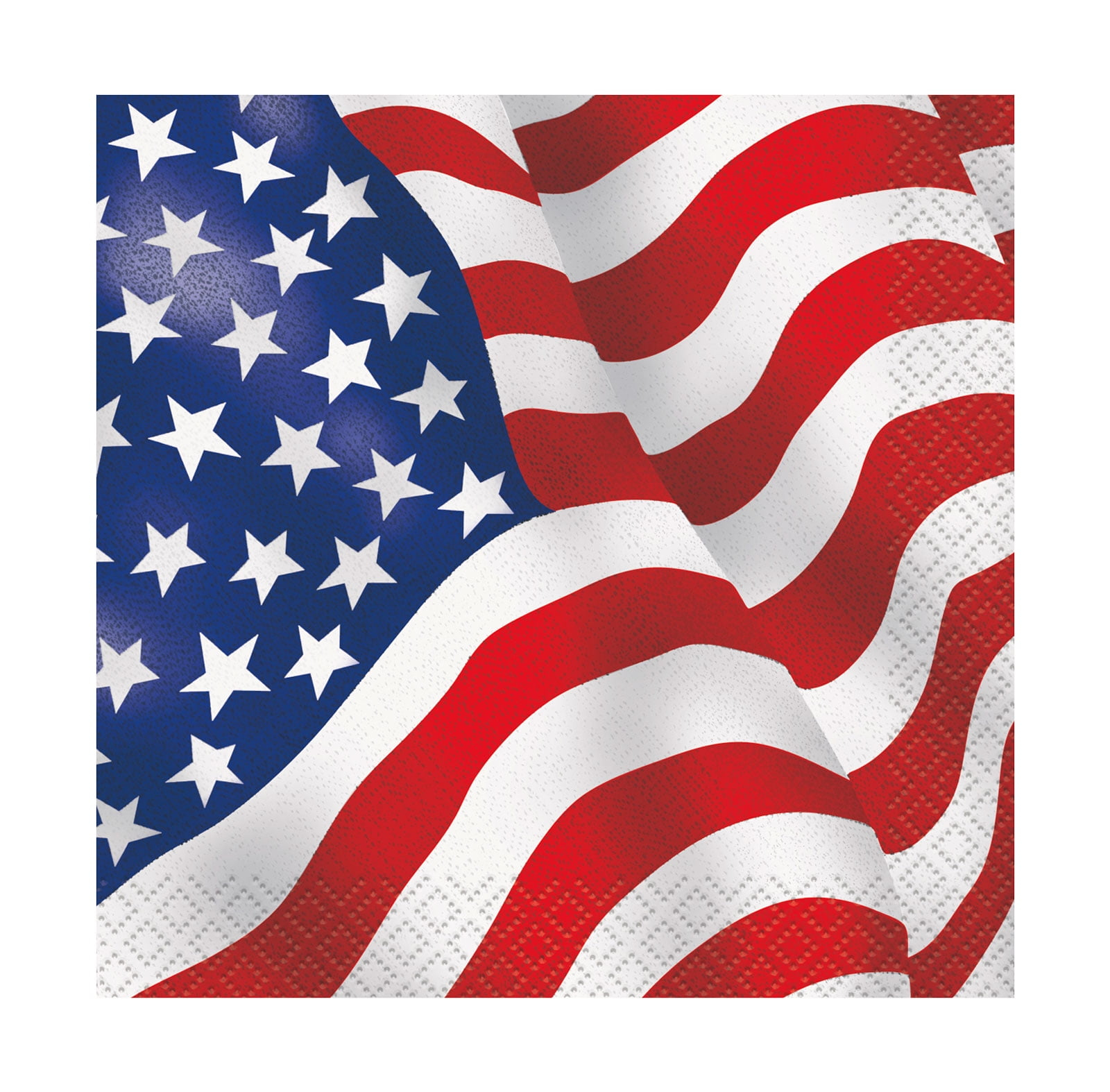 US American Flag Paper Beverage Napkins, 5in, 16ct
