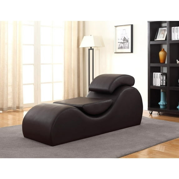 Puremind Yoga Chaise Lounge Chair, Chaise Lounge for Yoga with Headrest/Waist Pad/Foot Pad/Side Pockets,Yoga Chair for Relaxation Stretching, Black