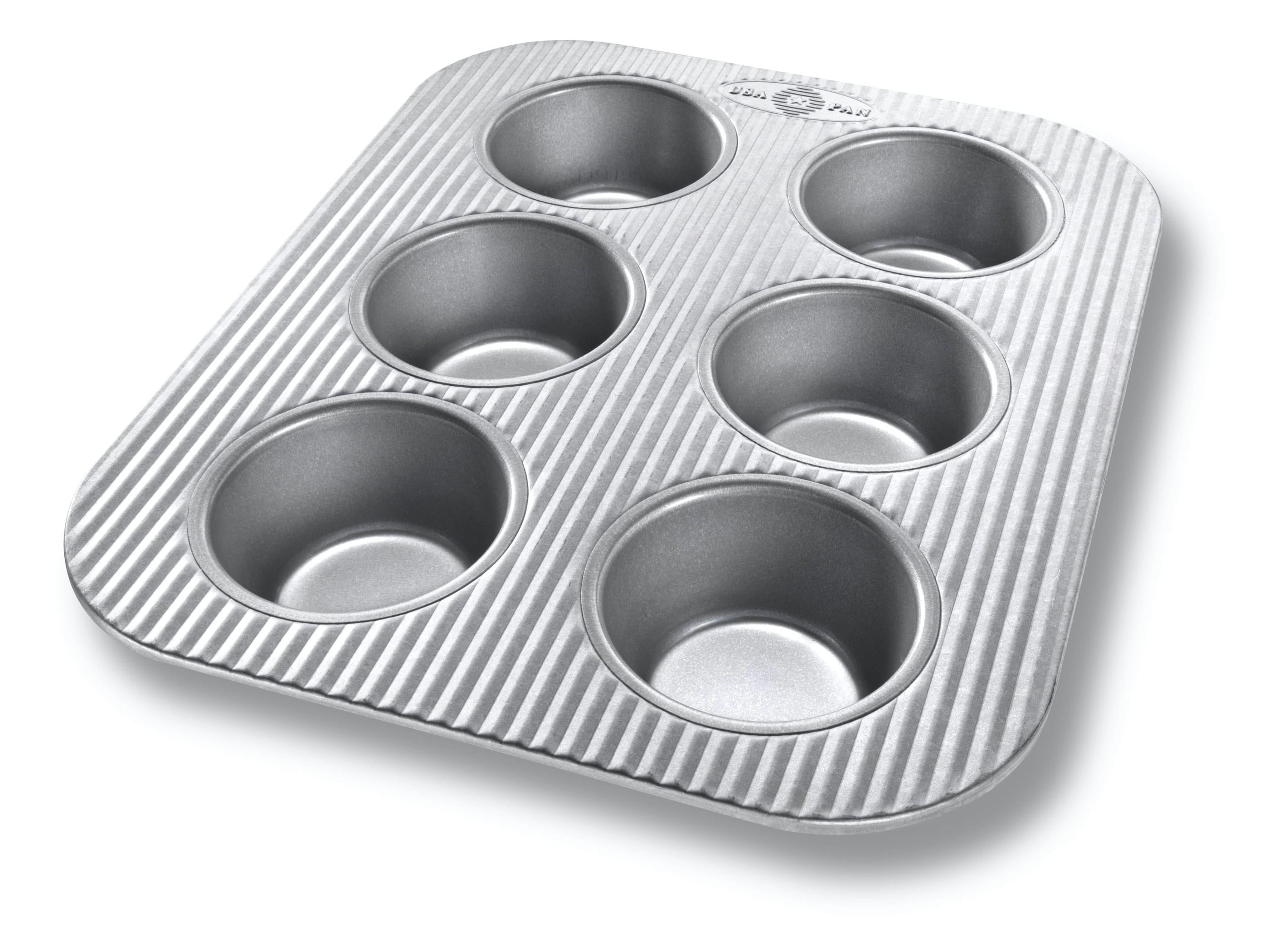 USA Pan 6-Cup Muffin Pan, Nonstick, Aluminized Steel, 1.375-inch per cup