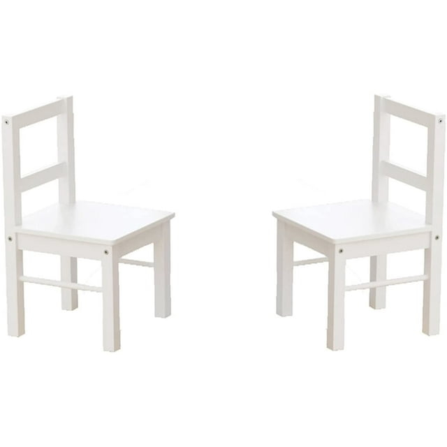 UTEX Child's Wooden Chair Pair for Play or Activity, Set of 2, White