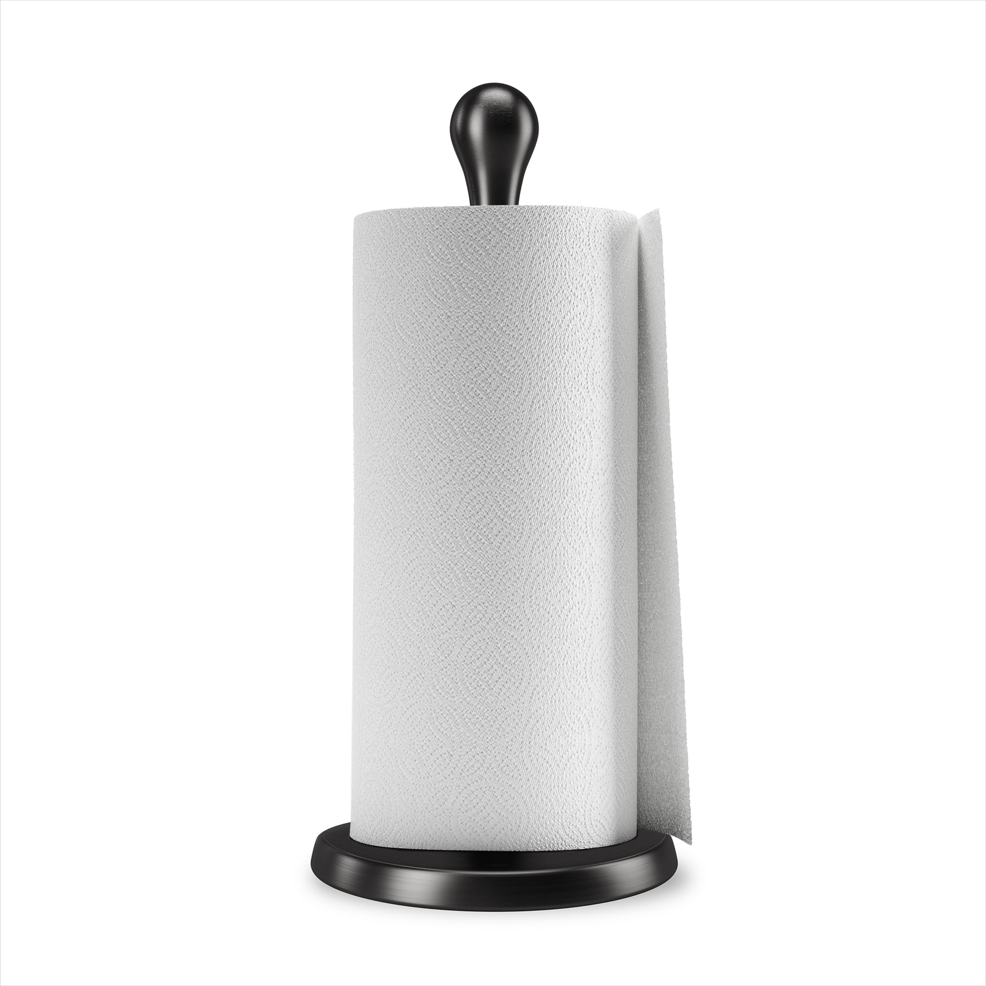 Umbra Tug Paper Towel Holder with Weighted Base, 13.5 Inch, Black