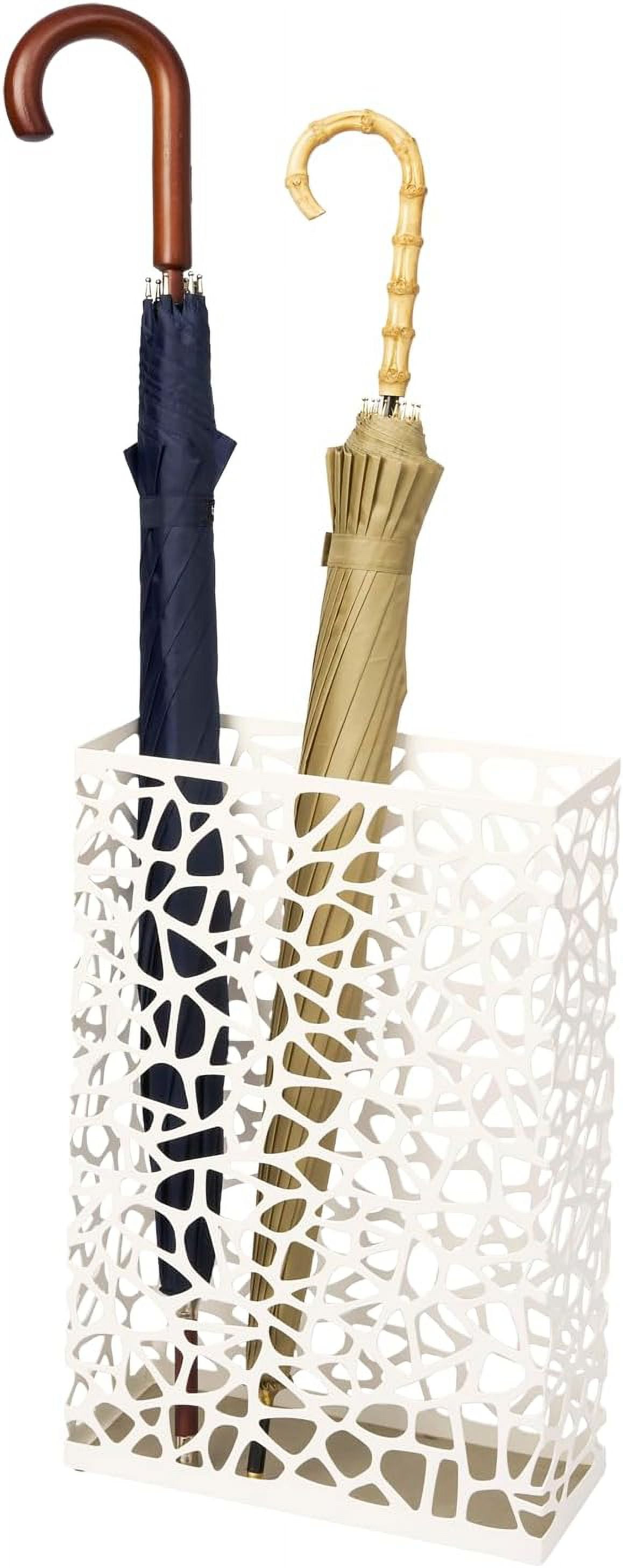 Yamazaki Home Umbrella Stand - Two Styles, White, Steel, Rectangle,  Holds up to 10 umbrellas, No Assembly