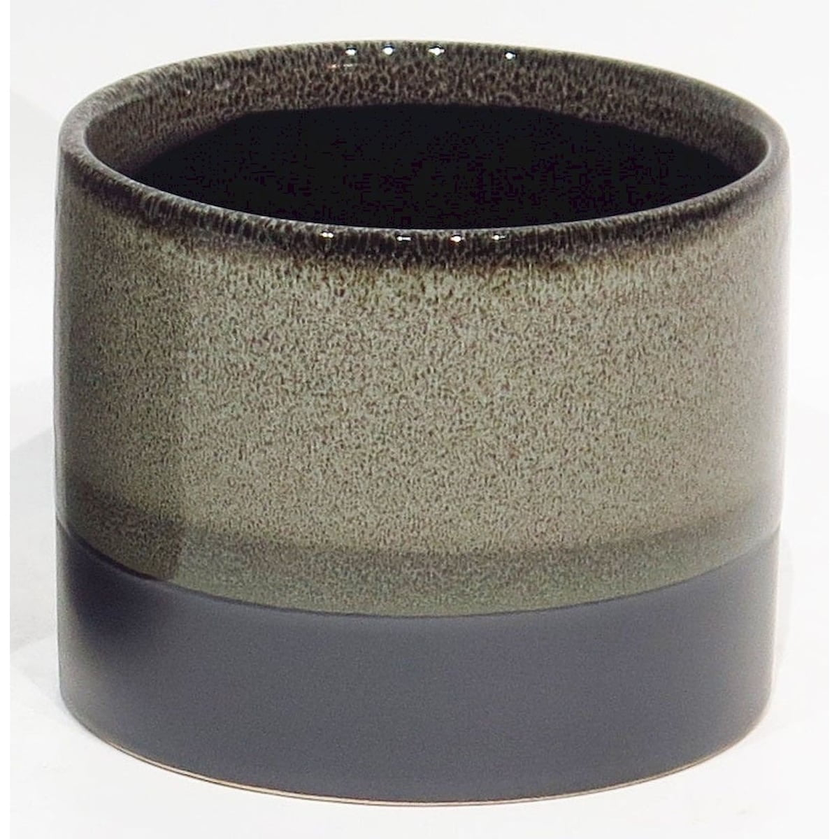 Unbranded Grey And Black Reactive Glaze Ceramic Planter