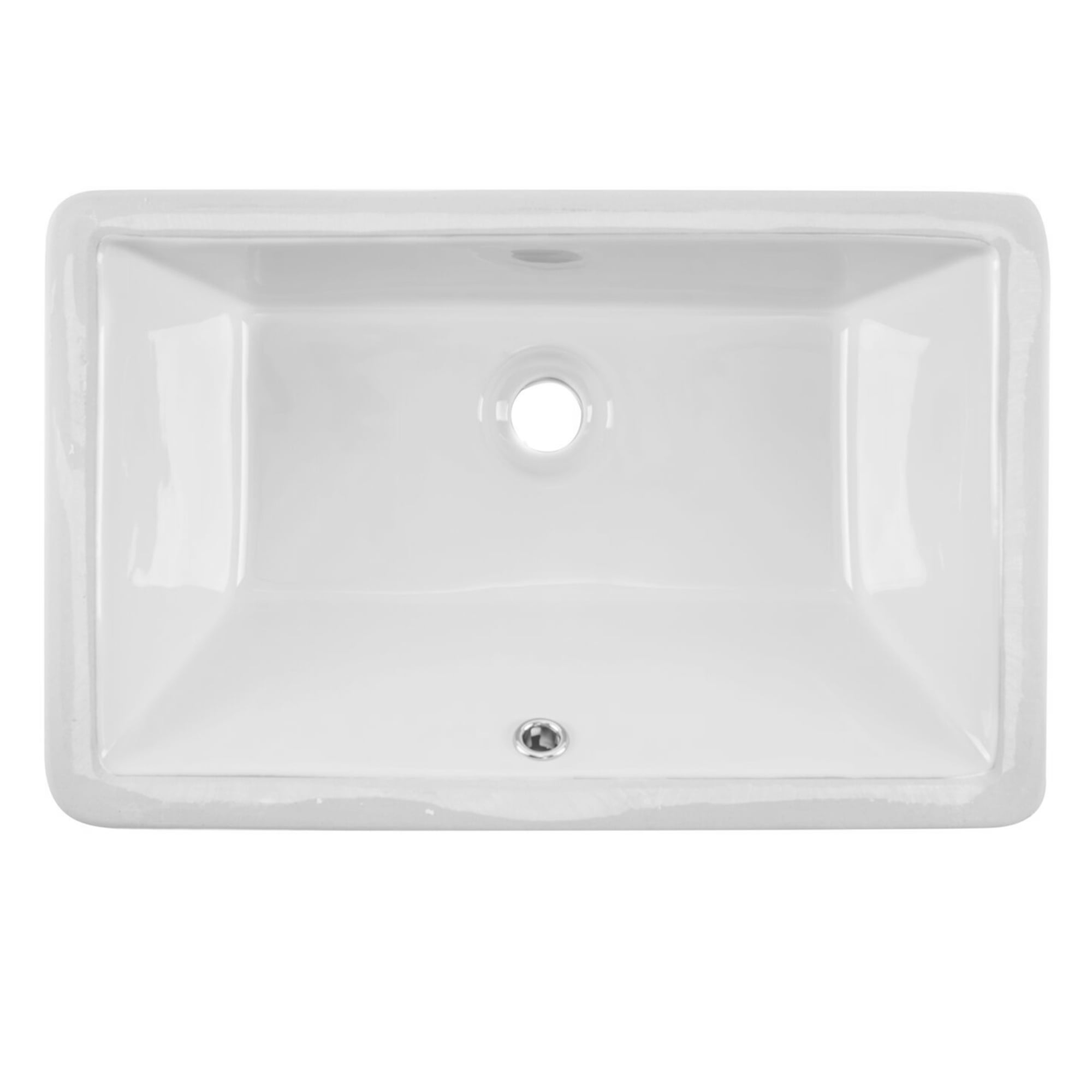 Undermount 21 in. Glazed Porcelain Trough Bathroom Sink in White