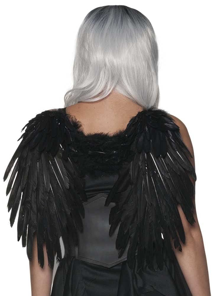UNDERWRAPS Halloween Black Feathers Wings - Large Realistic Fairy Feathers, Christmas Angel Wings, Cosplay Dress Up for Women, Costume Wings