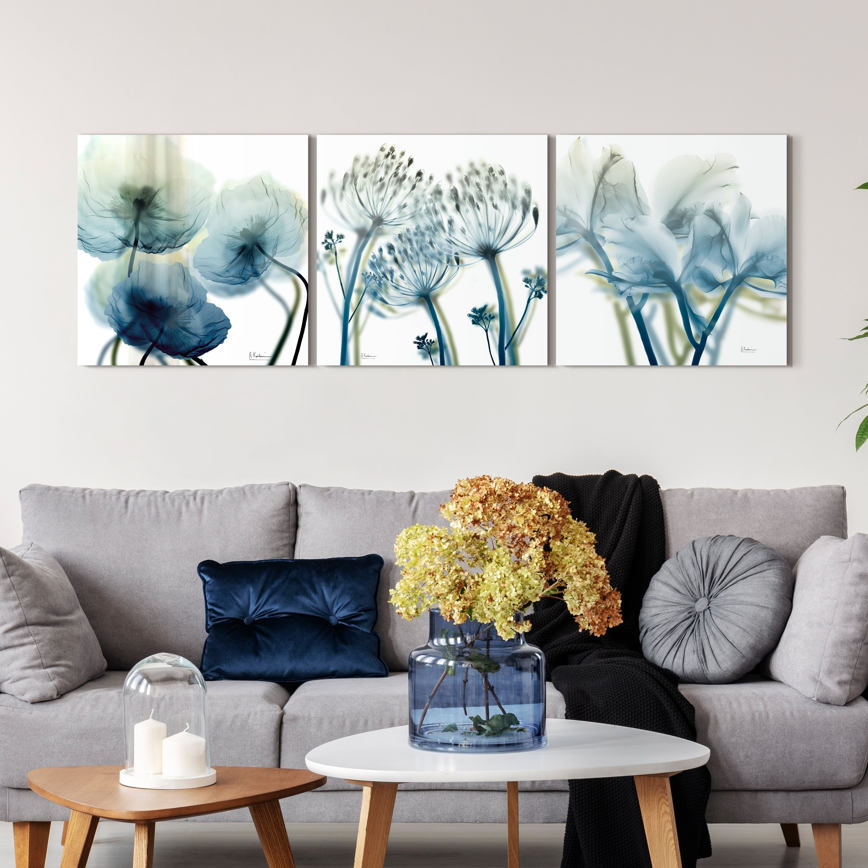 Unfocused Beauty Triptych 24 in x 24 in Painting Art Prints, by Empire Art Set of 3
