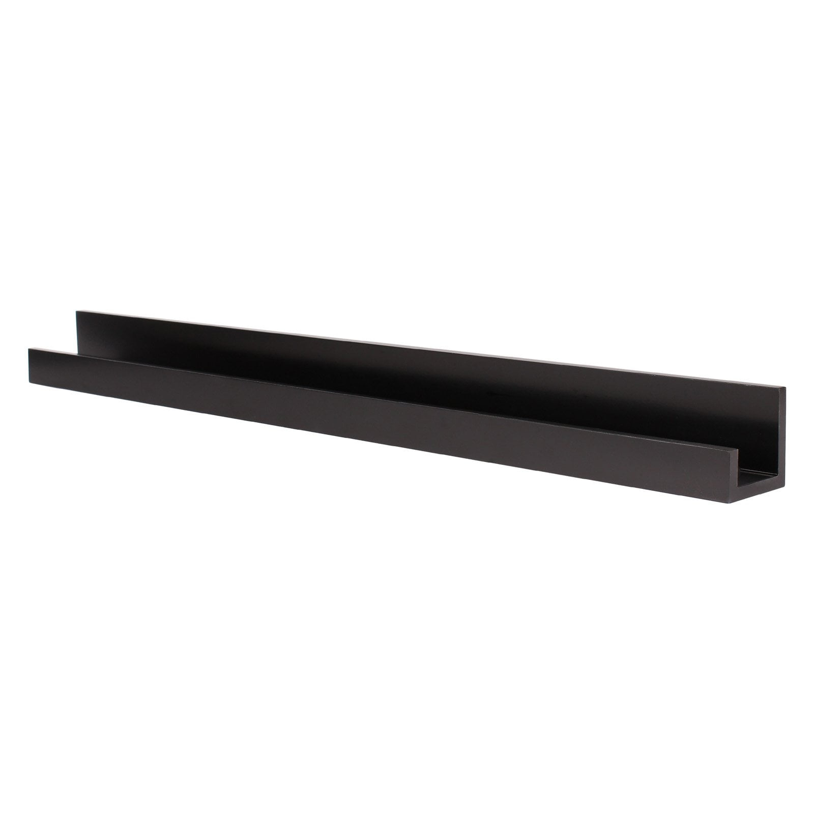 Wood Floating Wall Shelf Picture Frame Holder Ledge, Black
