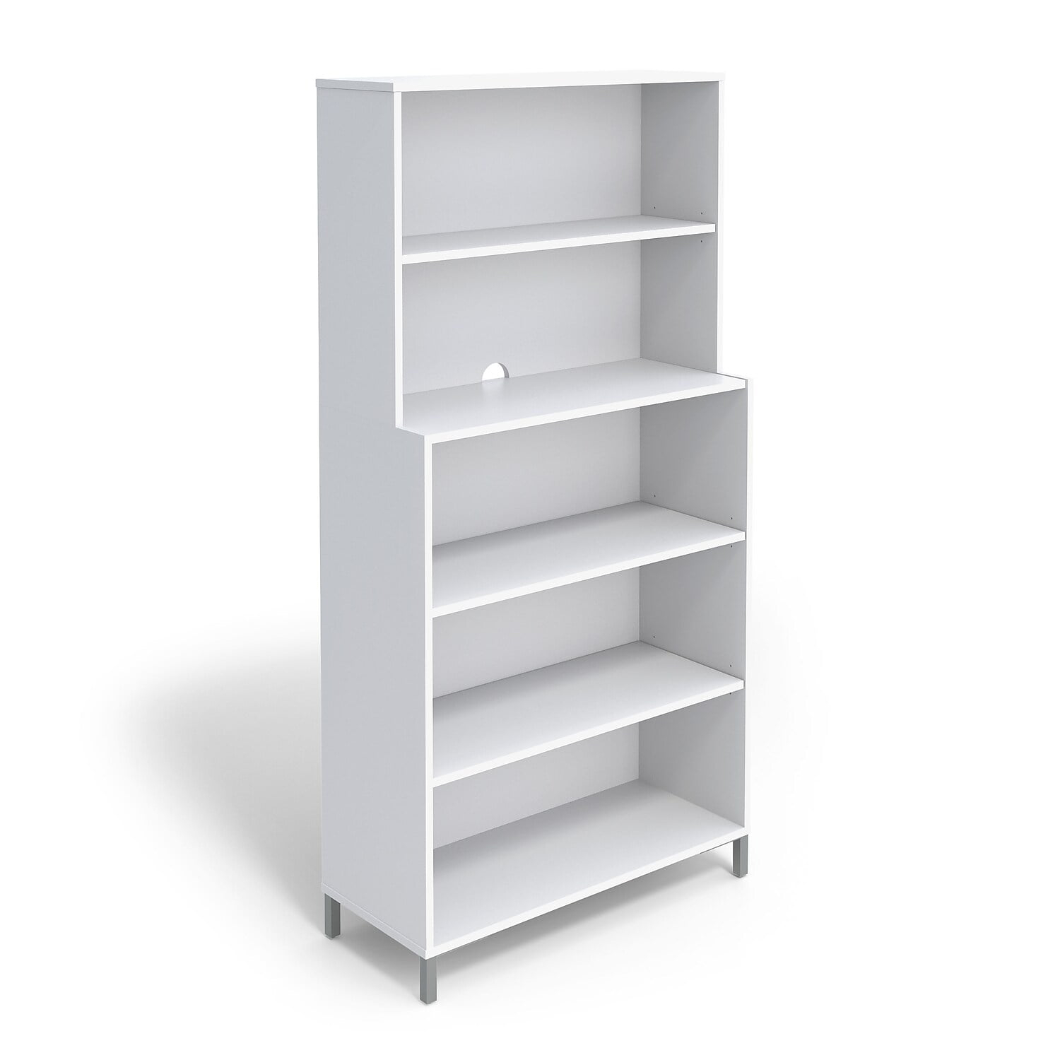 Union & Scale Essentials 5 Shelf 72 inch H Laminate Bookcase White (UN56974)