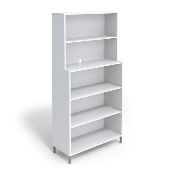 Union & Scale Essentials 5 Shelf 72 inch H Laminate Bookcase White (UN56974)
