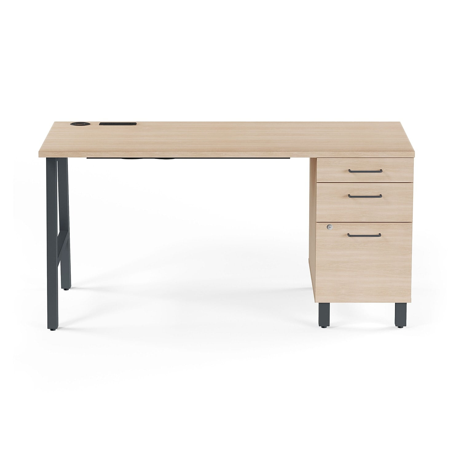 Union & Scale Essentials 60" Single Pedestal Desk Natural (UN60419) UN60419-CC