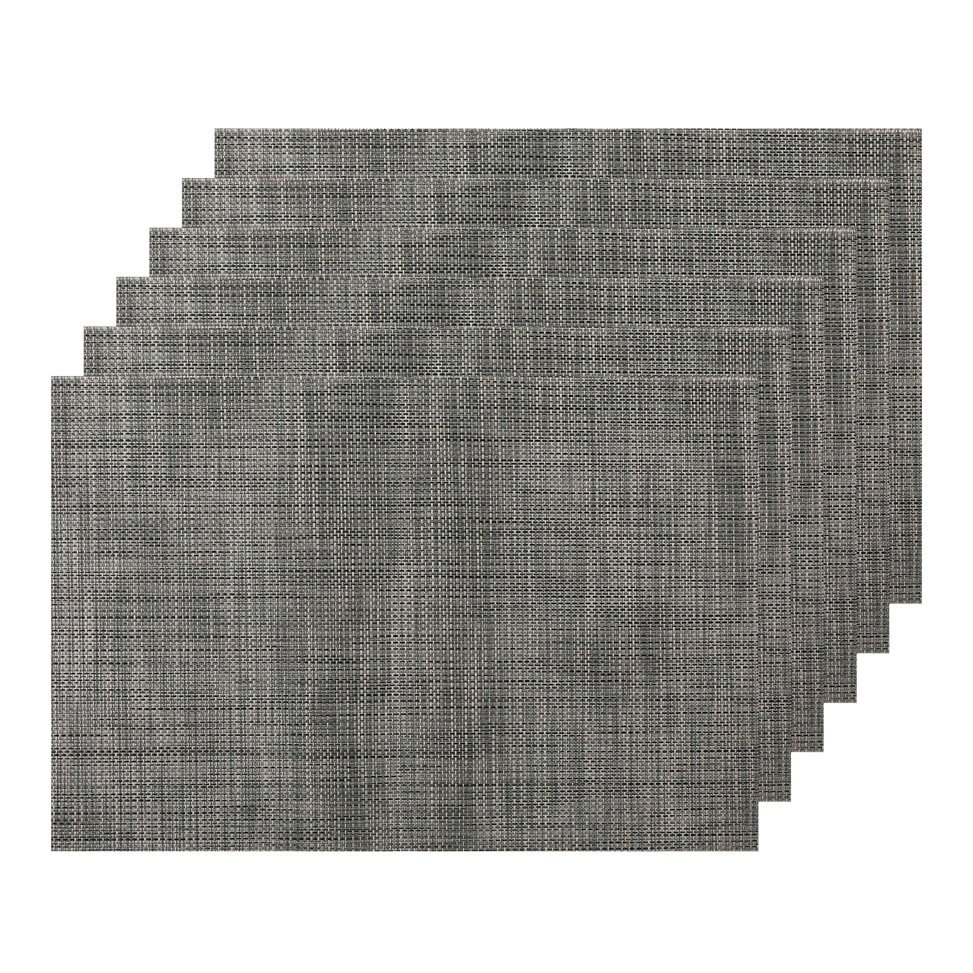 Unique Bargains Durable Placemats for Dining Table, Resistant Kitchen Place Mats Set of 6 Black Grey 18" x 12"